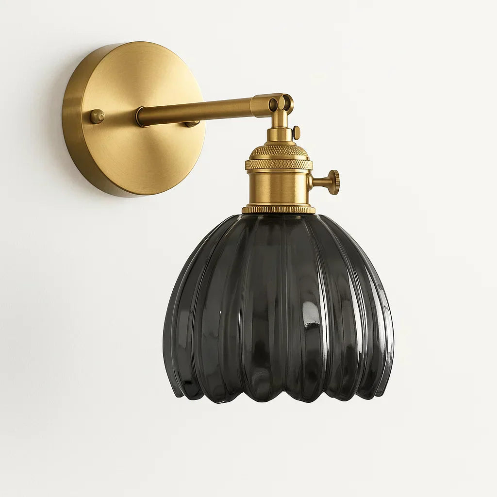 Skanto | Retro Wandlamp met Tulpen Glazen Schaduw | Vintage Stijl