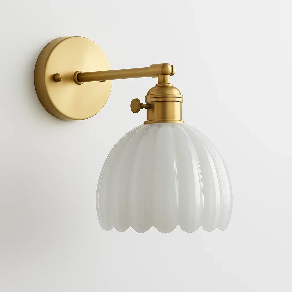 Skanto | Retro Wandlamp met Tulpen Glazen Schaduw | Vintage Stijl