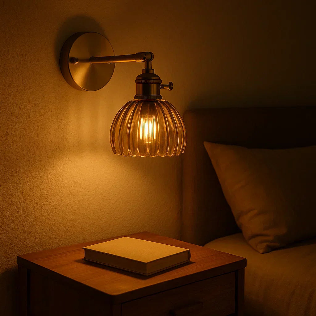 Skanto | Retro Wandlamp met Tulpen Glazen Schaduw | Vintage Stijl