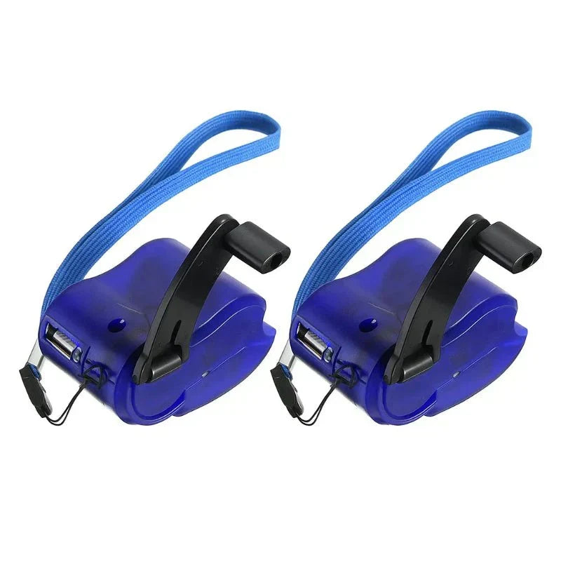 Draagbare noodoplaadapparaat met handcrank, USB-aansluiting en LED-display