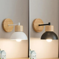 Noordse Hout IJzeren Schaduw Japandi Wandlamp