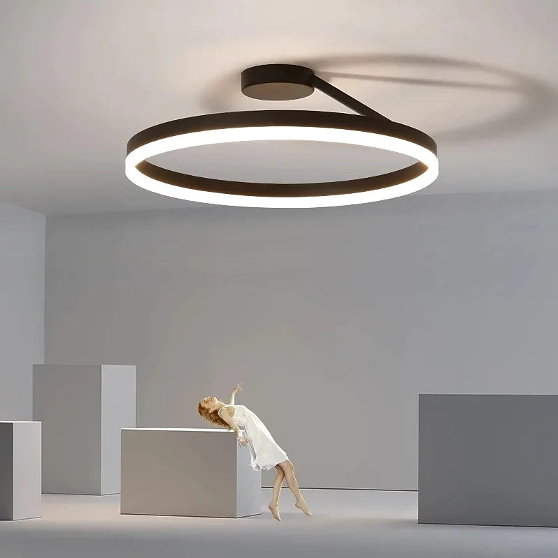 Arisha Plafondlamp Ring Modern LED Zwart/Wit Woonkamer Gang Metaal