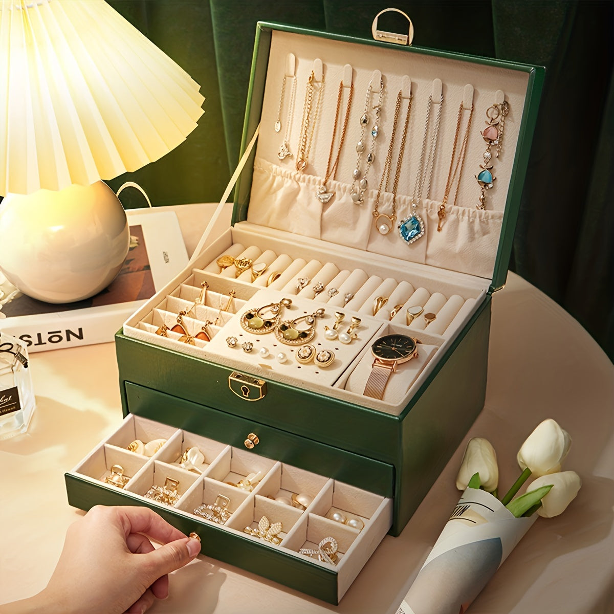 Skanto | Sieradenbox Leren Organizer met Lades