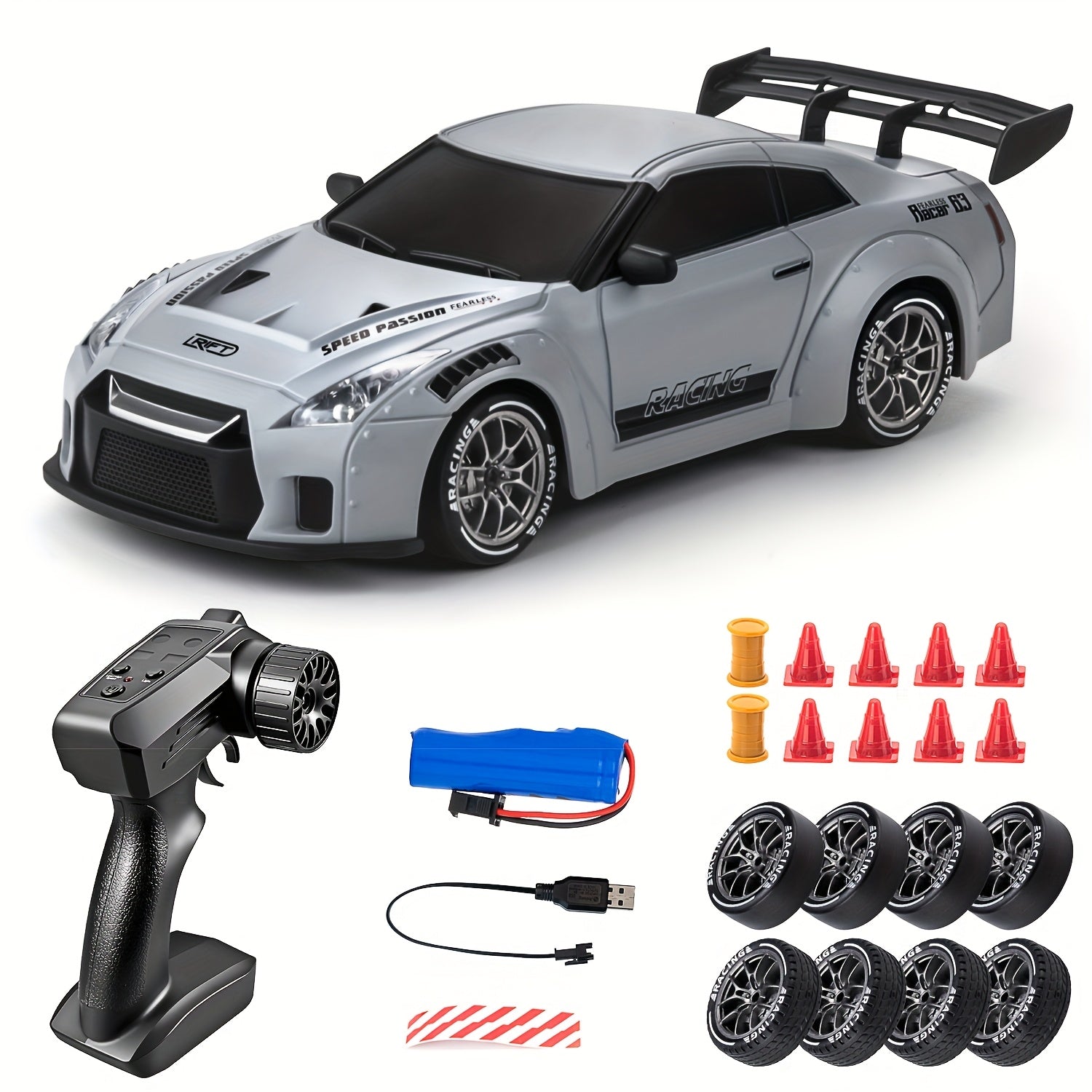 Ultimate 1:24 RC Driftcar met LED-wielen – Oplaadbaar 4WD race speelgoed