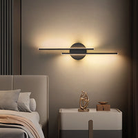 Elgo Moderne Nordic Schijf/Lineaire Metalen LED Wandlamp, Zwart/Wit