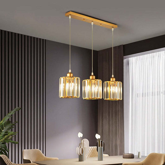 Cluster Hanglamp met Cilindrische Glazen Kappen