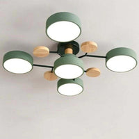 Muto Plafondlamp Hout Modern Rond LED Wit Slaap-/Woonkamer