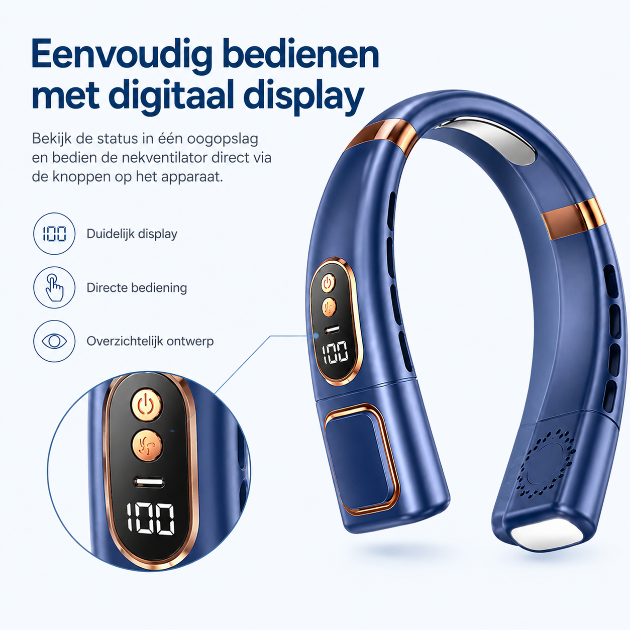 Froza – 360° Koelende Digitale Nekventilator