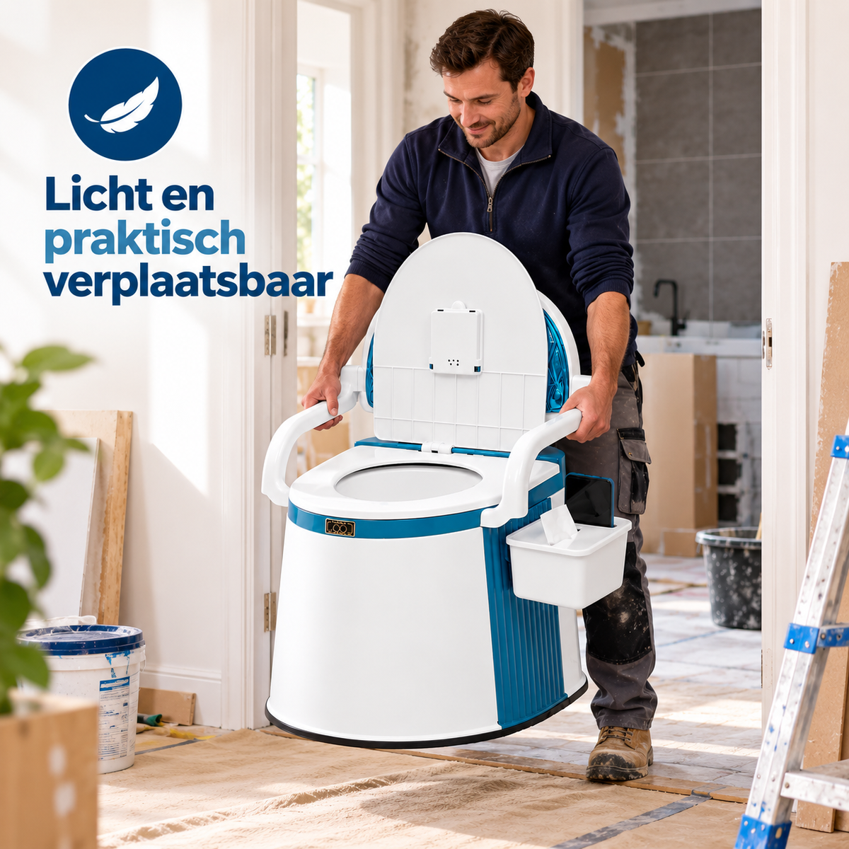 Draagbaar Toilet voor Verbouwing, Renovatie & Klussen