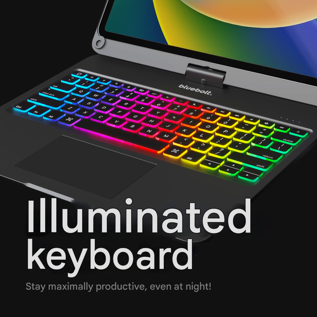Draadloos 360° draaibaar toetsenbord - KeySpin Cover