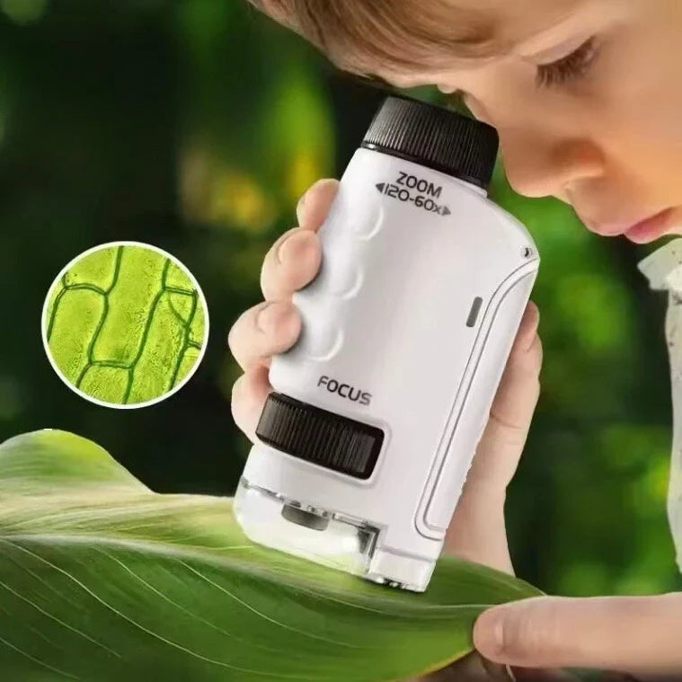 Pocket Microscoop voor Kinderen - Draagbare Wetenschappelijke Ontdekking