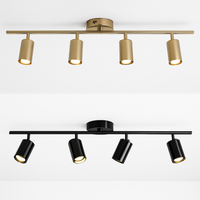 Barre spots LED in zwart of goud aluminium Mounted