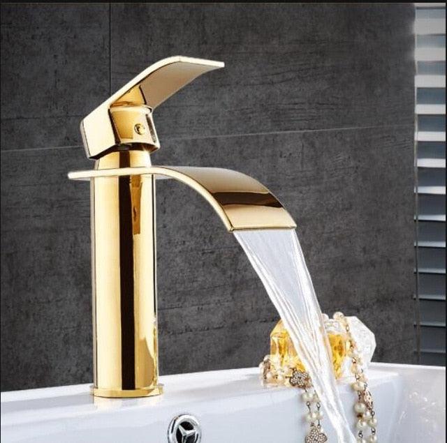 Wastafelkranen Waterval Kraan Messing Wastafel Mengkraan