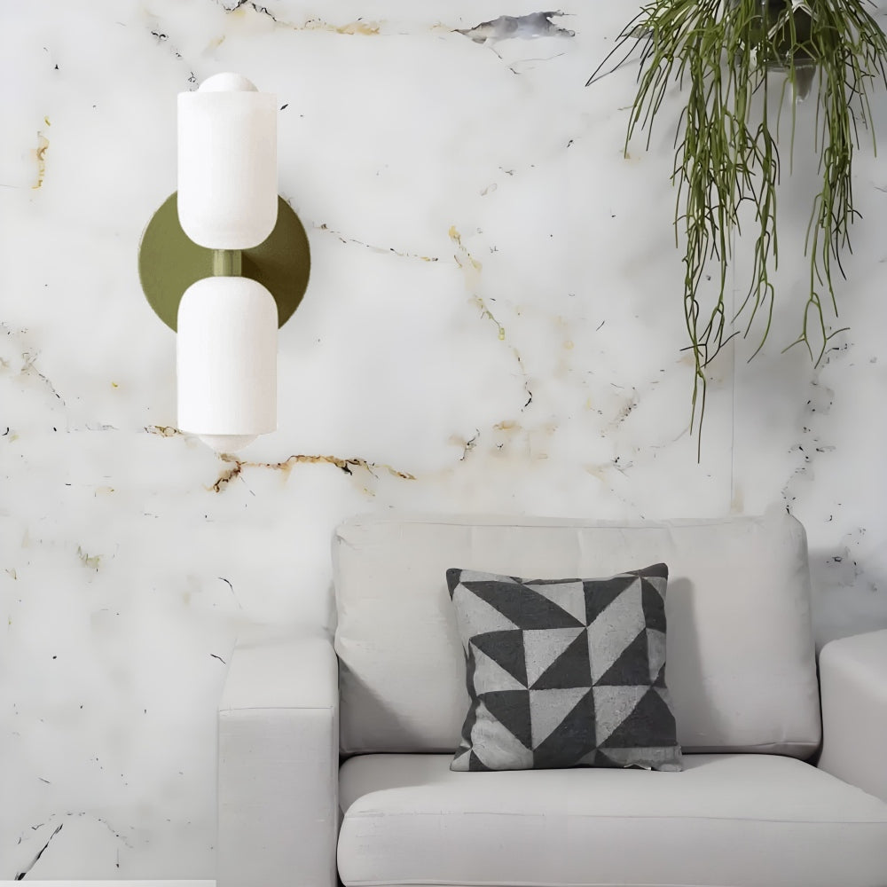 Elegant Crème Acryl Metaal Basis Minimalistische Wandlamp