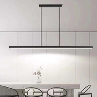 Arisha Moderne LED Hanglamp Lineair Zwart/Bruin Eetkamer Metaal