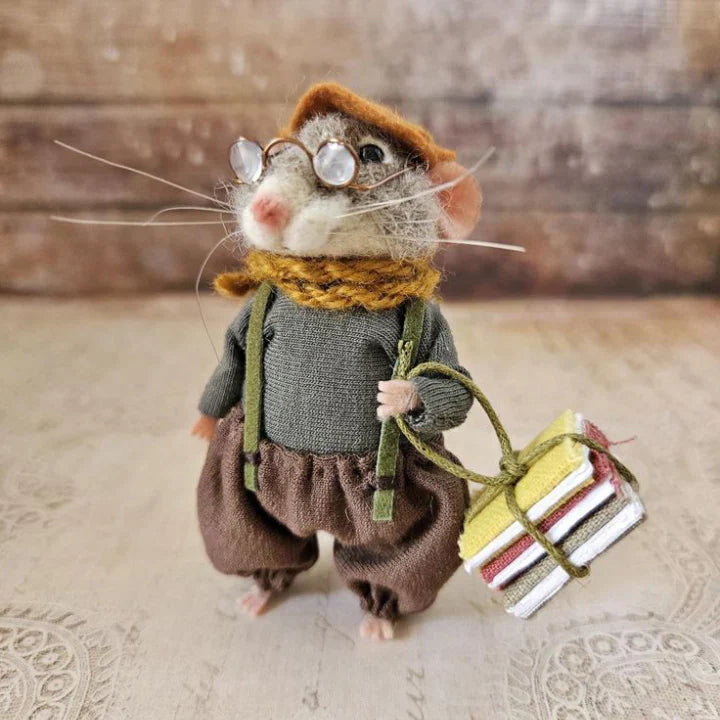WhiskerWool™ – Handgemaakte, naaldvilt muis