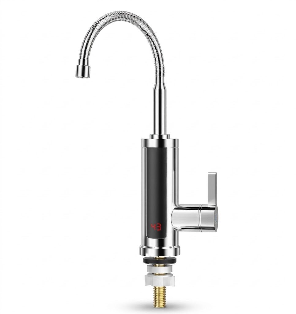FlowHeat 3000W Direct Warm Water Keukenkraan – Elektrische Mengkraan met Temperatuurweergave