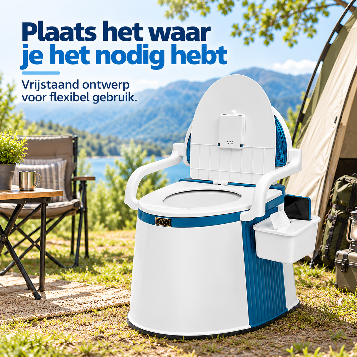 Draagbaar Campingtoilet voor Camper, Caravan & Kamperen