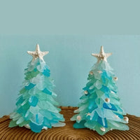 Sea Glass ChristmasTree | Handgemaakte unieke zeeglas esthetiek voor kerst