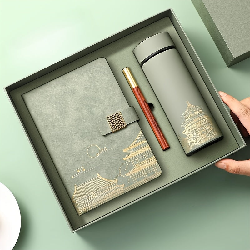 Exclusieve Cadeauset Verboden Stad – Notitieboek, Thermosfles en Pen in Luxe Doos