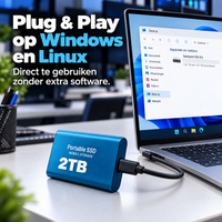 DataSprint Externe SSD 2TB voor IT & PC Support – USB-C Opslag tot 1050 MB/s