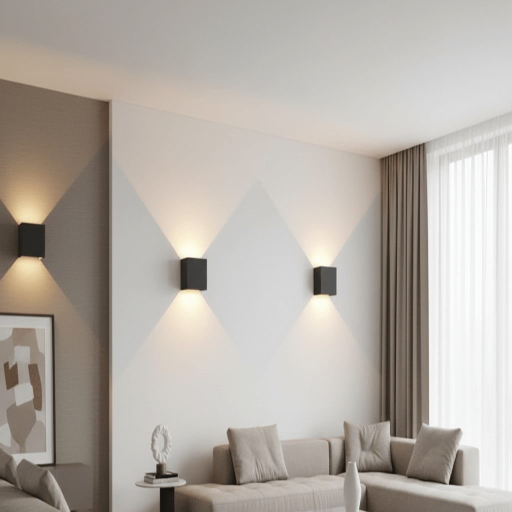 Draadloze oplaadbare LED-wandlamp met verstelbare stralingshoek