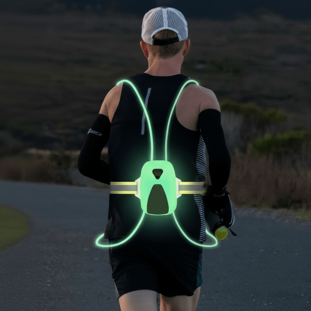 ReflectGlow LED Veiligheidsvest – Verstelbaar Verlicht Vest voor Hardlopen & Buitenactiviteiten