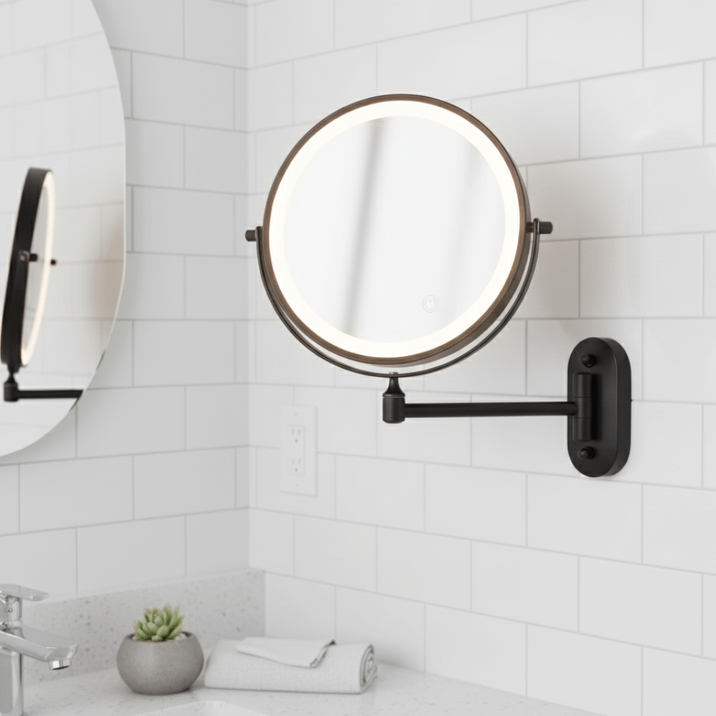 MAGNIFILUX – LED Vergrotende Spiegel met Instelbare Verlichting en Oplaadbare Accu
