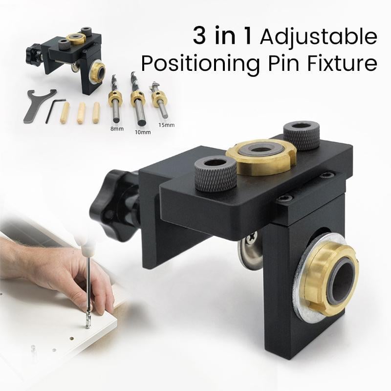 FlexiPunch | 3 in 1 Verstelbare Houtbewerking Boorlocatie Stansgereedschap