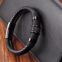 Armband in geweven leren stijl