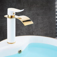 NovaFlow Gouden Witte Waterval Kraan Met Enkele Handgreep