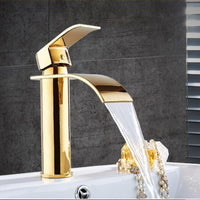 NovaFlow Gouden Witte Waterval Kraan Met Enkele Handgreep