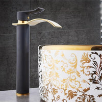 NovaFlow Gouden Witte Waterval Kraan Met Enkele Handgreep