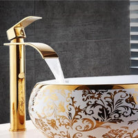 NovaFlow Gouden Witte Waterval Kraan Met Enkele Handgreep
