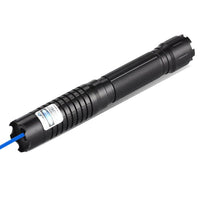 Blauwe Laser Fakkel | 450nm Hoge-Intensiteit Optische Uitgang | Tactisch 5000m+ Bereik | Verstelbare Focus Aluminium Behuizing | Thermische Ontsteking Mogelijke Zaklamp