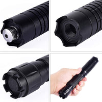 Blauwe Laser Fakkel | 450nm Hoge-Intensiteit Optische Uitgang | Tactisch 5000m+ Bereik | Verstelbare Focus Aluminium Behuizing | Thermische Ontsteking Mogelijke Zaklamp