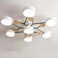 Muto Plafondlamp Hout Modern Rond LED Wit Slaap-/Woonkamer