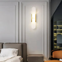 Moderne Wandlamp van Marmer met Gouden Details – Luxe Verlichting