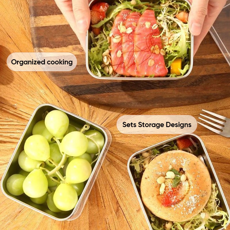 Skanto | RVS Maaltijdopslagbox met Deksel, Lunch, Snack Bewaarbox