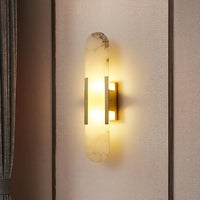 Moderne Wandlamp van Marmer met Gouden Details – Luxe Verlichting