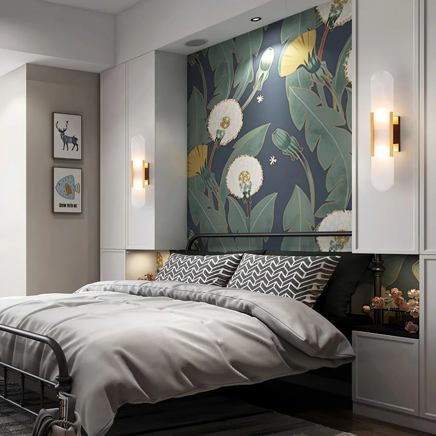 Moderne Wandlamp van Marmer met Gouden Details – Luxe Verlichting
