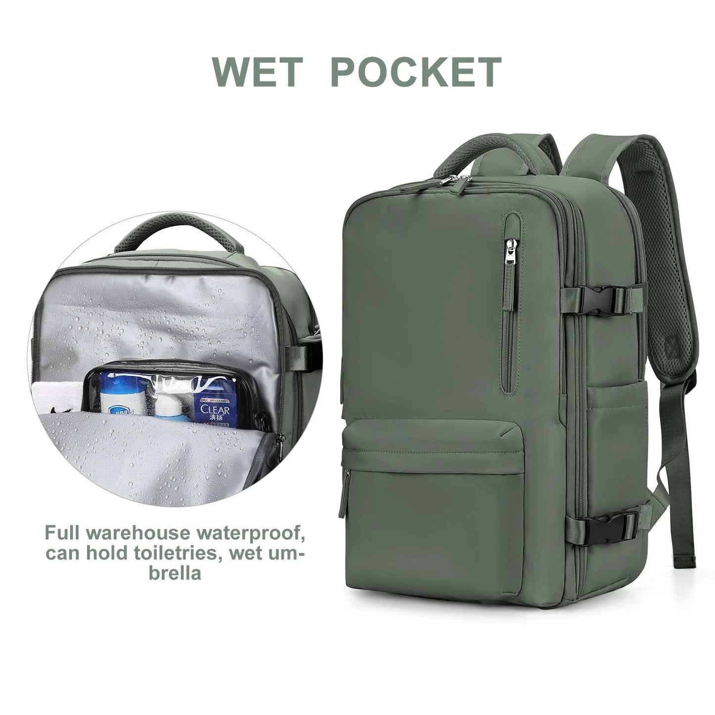Travelliva Dames Reisrugzak 35 L | Waterdicht & met USB-aansluiting | Anti-diefstal & Schoencompartiment | Voor Wandelen, Dagelijks Gebruik & Reizen