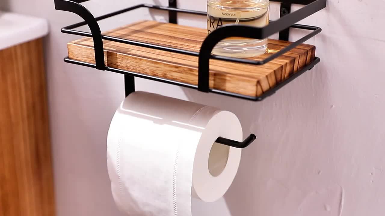 Stijlvolle Wandgemonteerde Badkamer Handdoekhouder – Moderne en ruimtebesparende Toiletrolhouder met plek voor vervangrollen
