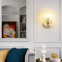 Art Brass Glass Schelp Wandlamp