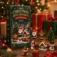 Mini tegelstenen adventskalender met 24 bouwsets voor kerst om te bouwen en op te hangen