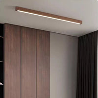 Arisha Linear Slim Plafondlamp, Hout