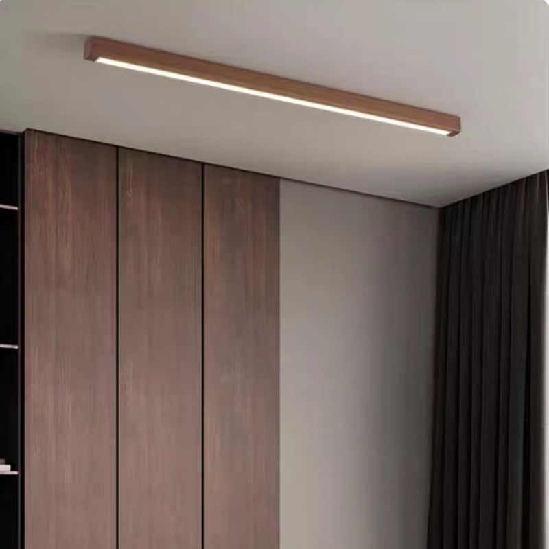 Arisha Linear Slim Plafondlamp, Hout