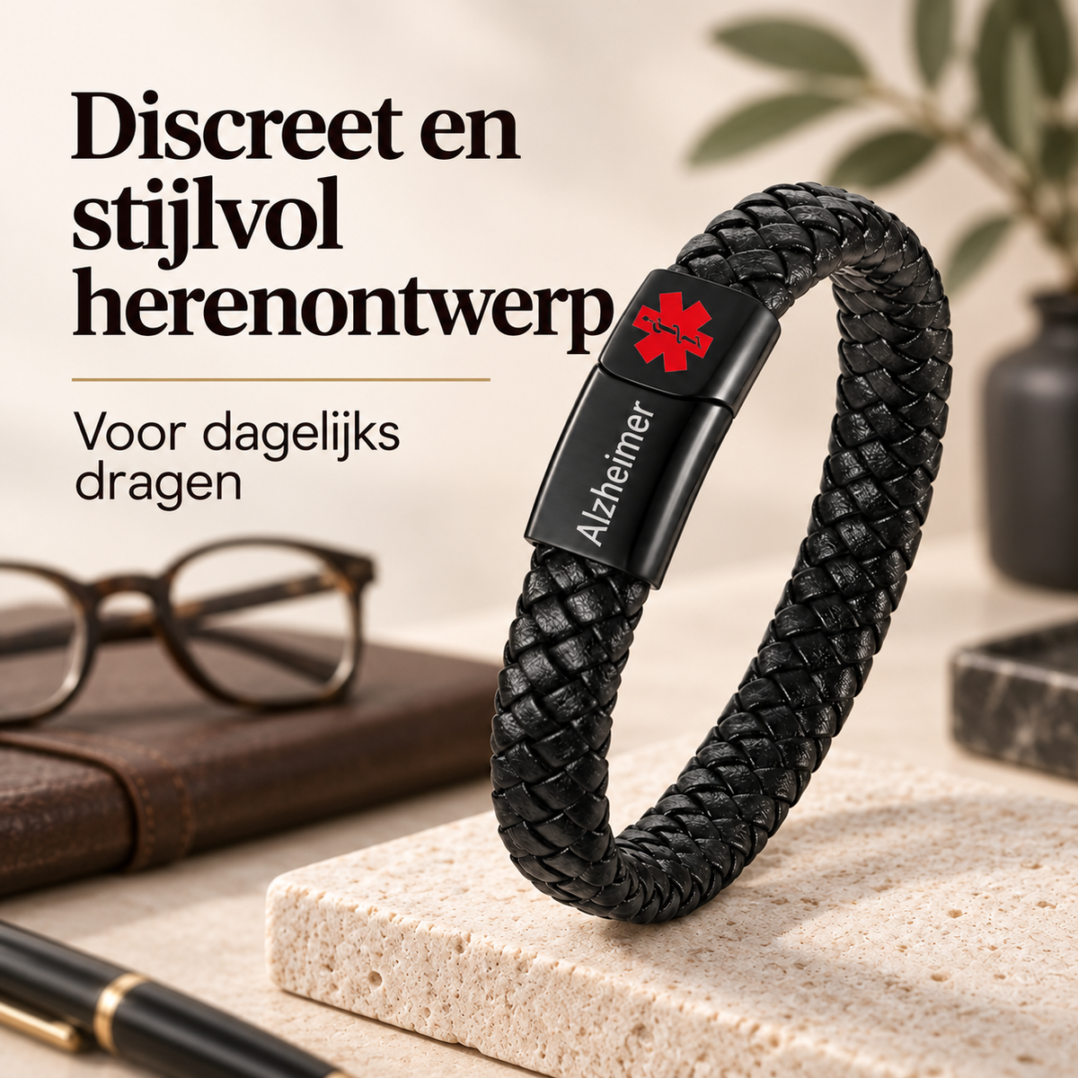Custom AlertBand | Medische ID Armband voor Senioren met Dementie of Alzheimer