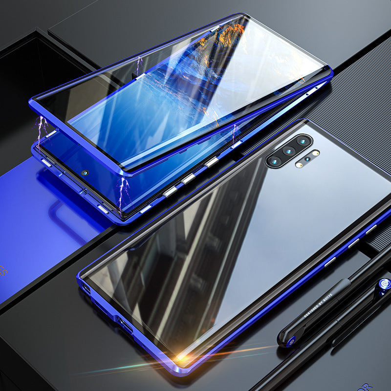 Magnetische geharde glazen dubbelzijdige telefoonhoes voor Samsung