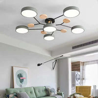 Muto Plafondlamp Hout Modern Rond LED Wit Slaap-/Woonkamer